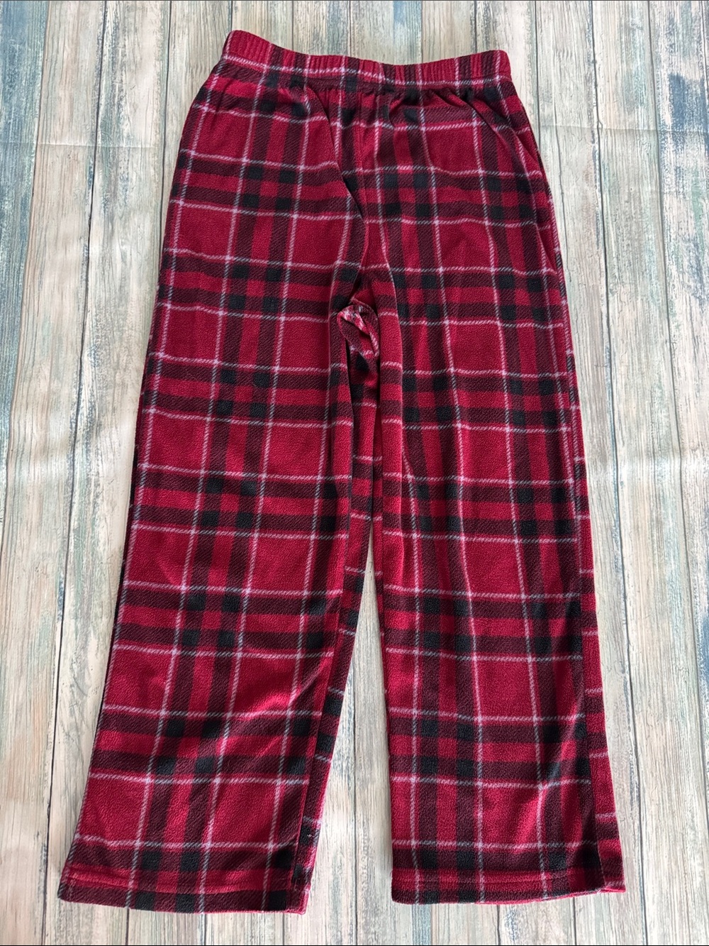 Kids Red and Black Plaid Pajama Pants (Sz: 8)